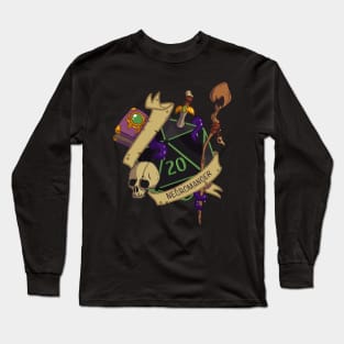 D20 Necromancer Fantasy dice Long Sleeve T-Shirt